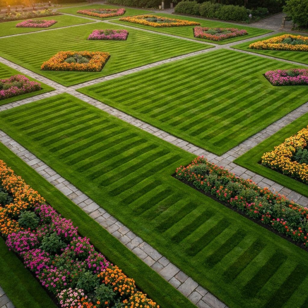 Beautiful landscaped garden maintained by professionals